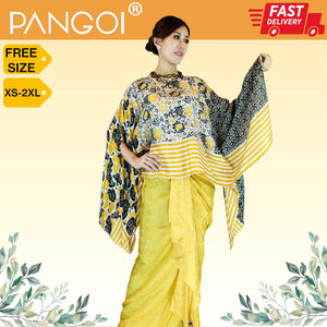 3D Fashion Kaftan Ready Pareo Babyfly Viscose Batik Set - Yellow (FREE SIZE)
