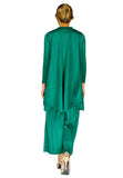 PANGOI EXCLUSIVE QUEEN COLLECTION_PREMIUM PLEATED HIGH NECK SET WITH PALAZZO PANTS_GREEN