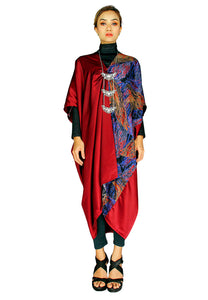 PANGOI 2022 New Launching_Long Kaftan Babyfly Viscose Batik Dress / Kaftan Panjang_Red_Merah - One Size