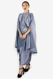 Long Premium Silk Kaftan Pareo Set - Grey