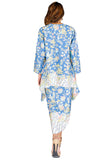 {SOLD OUT} PANGOI EXCLUSIVE DOBY BATIK KAFTAN LONG SLEEVES WITH PAREO (FREE SIZE) XS/S/M/L/XL/2XL/3XL - BLUE- One Size - One Size