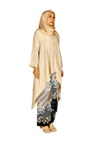 PANGOI 2022 RAYA_STAR PLEATED DESIGN BLOUSE & SIAP PAREO_BEIGE_FREE SIZE UP TO 2XL - One Size